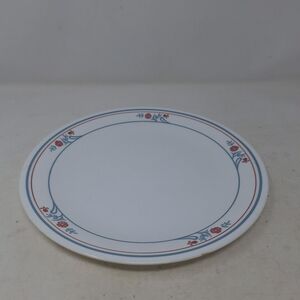 Vintage Corelle Prinston White Blue Red Floral Print Dinner Plate 10.25 Inch